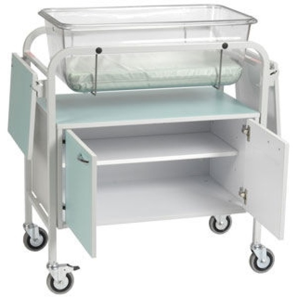 Bristol Maid Fixed Height Perspex Baby Crib - Rigid Frame - Large Cupboard  (BA6A)