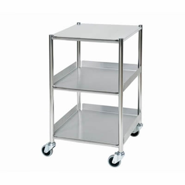 Sunflower Surgical Trolley 46cm, 2 Stainless Steel Trays, 1 Shelf (Sun-ST4S3SF)