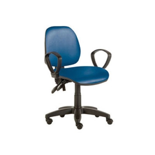 Sunflower Solitaire Consultation Chair - Mid Back - Twin Lever/Fixed Arms - Black Nylon (Sun-SEAT20MA)