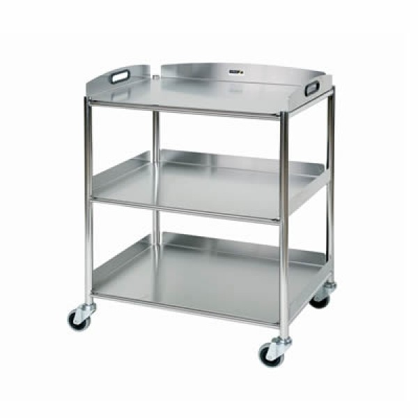 Sunflower Surgical Trolley 66cm, 3 Stainless Steel Trays (Sun-ST6S3)