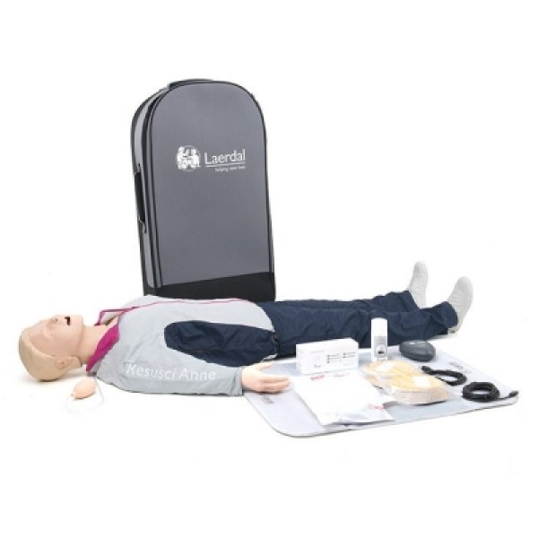 Laerdal Resusci Anne QCPR D Trainer Full Body Airway Head / Trolley Suitcase / Mat (176-01250)