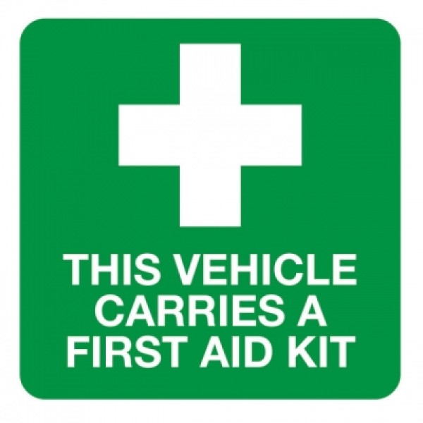 Reliance Vehicle Sign This Vehicle Carries a First Aid Kit Vinyl 90 x 90mm (RL4899)