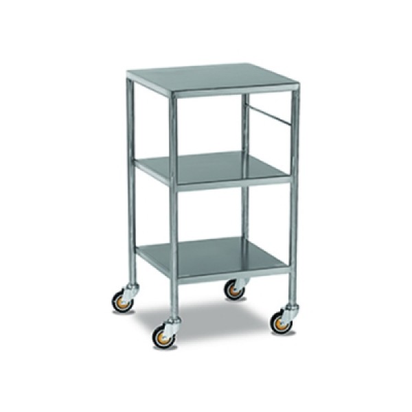 Bristol Maid Dressing Trolley - Stainless Steel - 3 Fixed Shelves - 450mm (DTSF/450/3/SD)