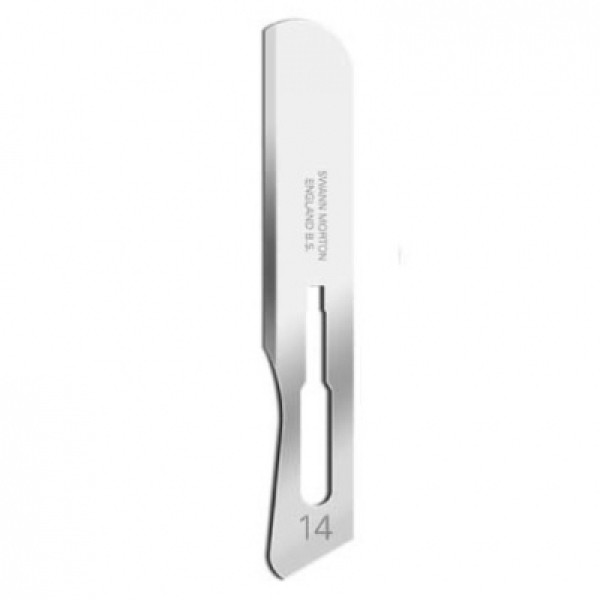 Swann Morton Standard Surgical Blades No.14, Sterile, Stainless Steel (Pack of 100) (0319)