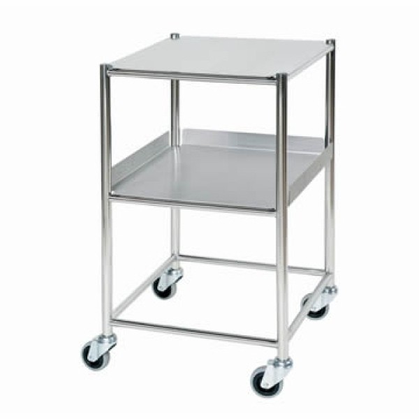 Sunflower Surgical Trolley 46cm, 1 Stainless Steel Tray, 1 Shelf (Sun-ST4S2SF)