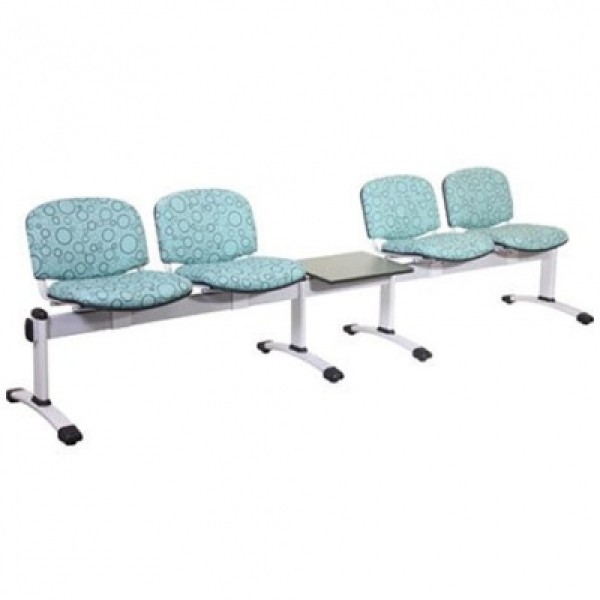 Sunflower Visitor 5 Section Module - 4 Seats/Backs & 1 Table Anti-bacterial Vinyl Upholstery (Sun-SEAT5TVYL/Colour)