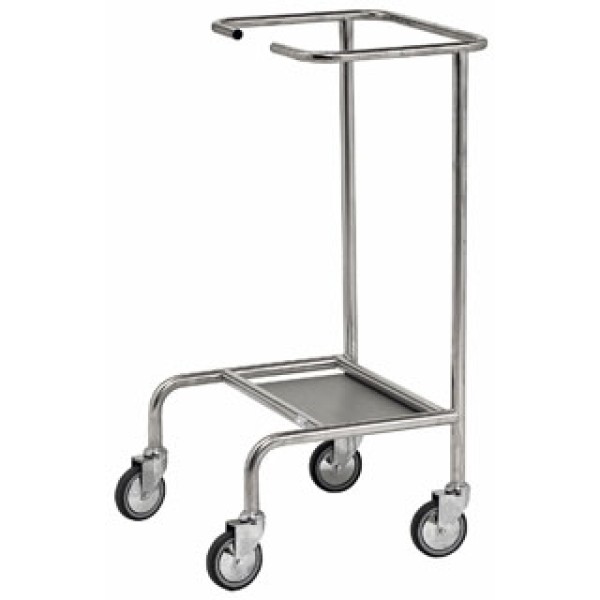 Bristol Maid Stainless & Mild Steel Linen Trolley - Four Castor, Double Bag (WT15SS)