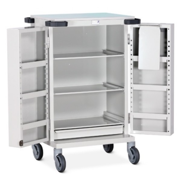 Bristol Maid Pharmacy Trolley - Blister Pack (MDS) Trolley - 9 Frames, Drawer and Double Door with Electronic Lock (PTD/EPB/DR/BP9)