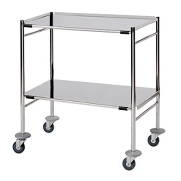 Sunflower Surgical Trolley with 2 Removable Reversible Stainless Steel Shelves (Sun-STFW7/RRFS2)