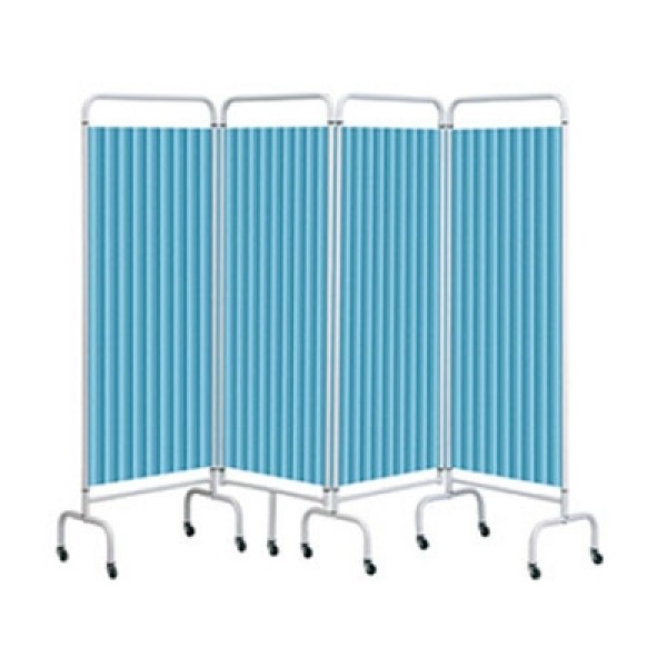 Sunflower Four Panel Screen with Disposable Curtains - Pastel Blue (Sun-MFS4/DCPB)