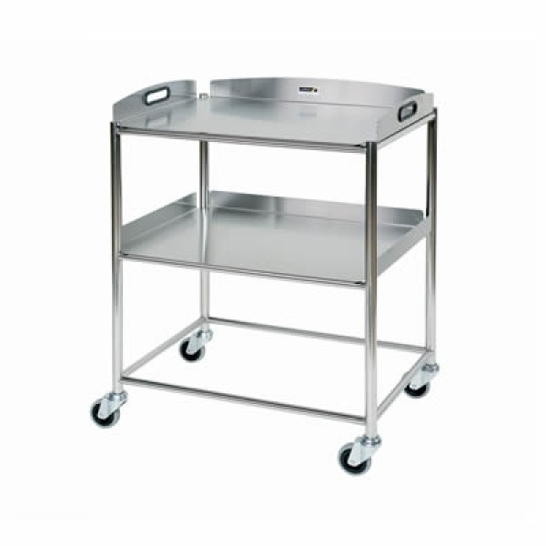 Sunflower Surgical Trolley 66cm, 2 Stainless Steel Trays (Sun-ST6S2)