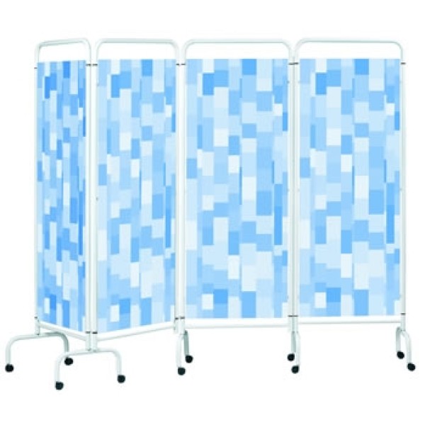 Sunflower Four Panel Screen Blue Patchwork (Sun-MFS4PB)