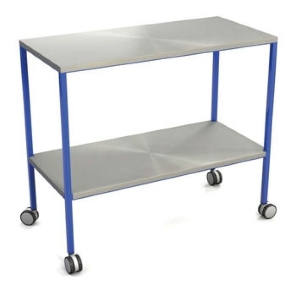 Freeway Mild Steel Dressing Trolley 1000mm Wide - 2 Stainless Steel Shelves (FW2902-2)