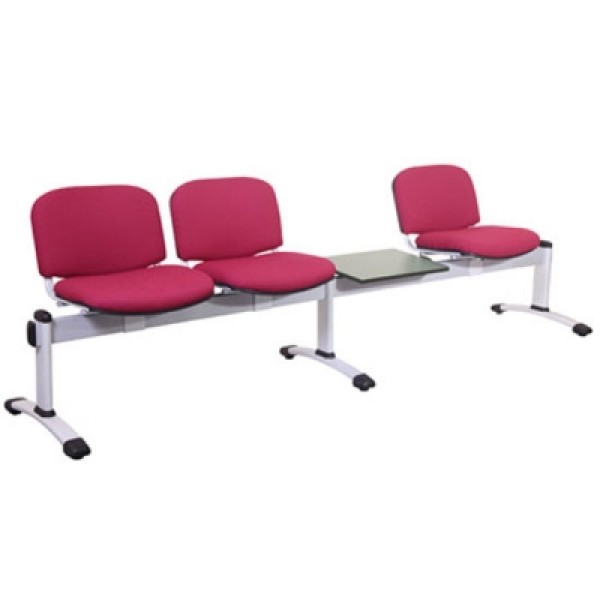 Sunflower Visitor 4 Section Module - 4 Seats / Backs & 1 Table Anti-bacterial Vinyl Upholstery (Sun-SEAT4TVYL/Colour)