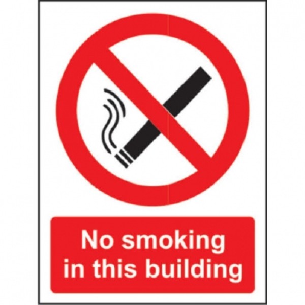 Reliance Prohibition Sign No Smoking In This Building Rigid 400 x 300mm (RL4762)