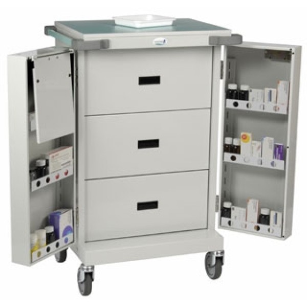 Bristol Maid Dispensing Tray Trolley - Double Door - 3 Deep Drawers (UD280)