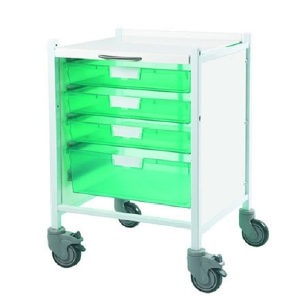 Sunflower Vista 40 Trolley with 3 Single and 1 Double Green Trays (Sun-MPT41G)