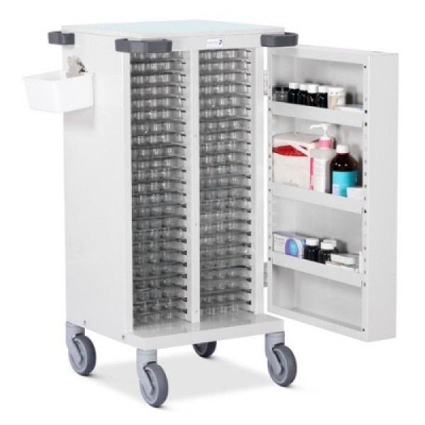 Bristol Maid Pharmacy Trolley - Biodose and Multimeds Trolley with Electronic Lock - 46 Trays (PTS/EPB/BD46)