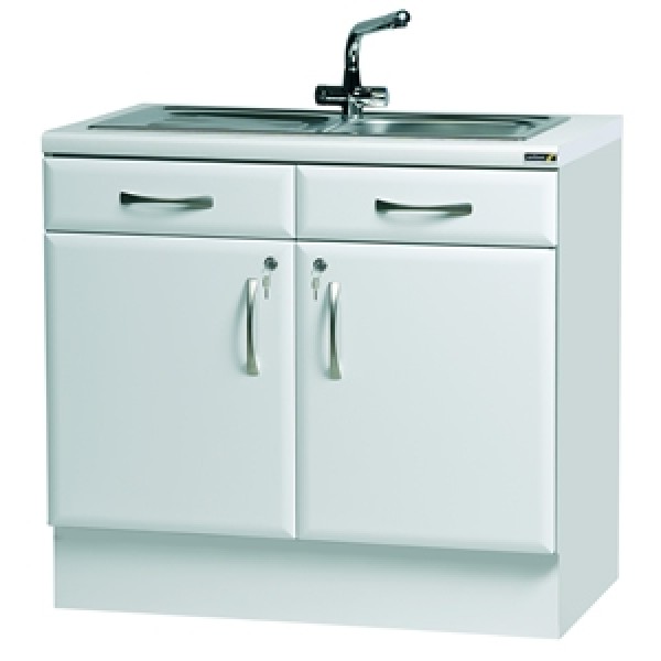 Sunflower Double Sink Unit (Sink Not Included) - Gloss White (Sun-BU6W)