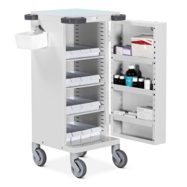 Bristol Maid Pharmacy Trolley - Tray Trolley - 16 Trays with Electronic Lock (PTS/EPB/LA16)