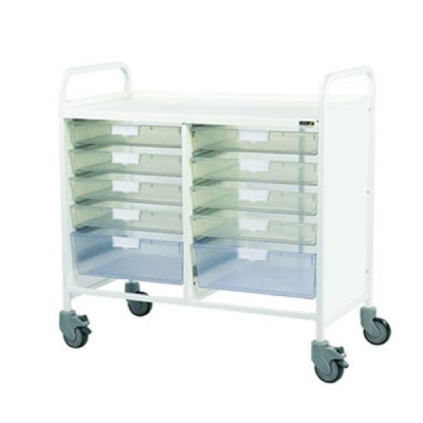 Sunflower Vista 100 Trolley - 8 Single & 2 Double Clear Trays (Sun-MPT4C)