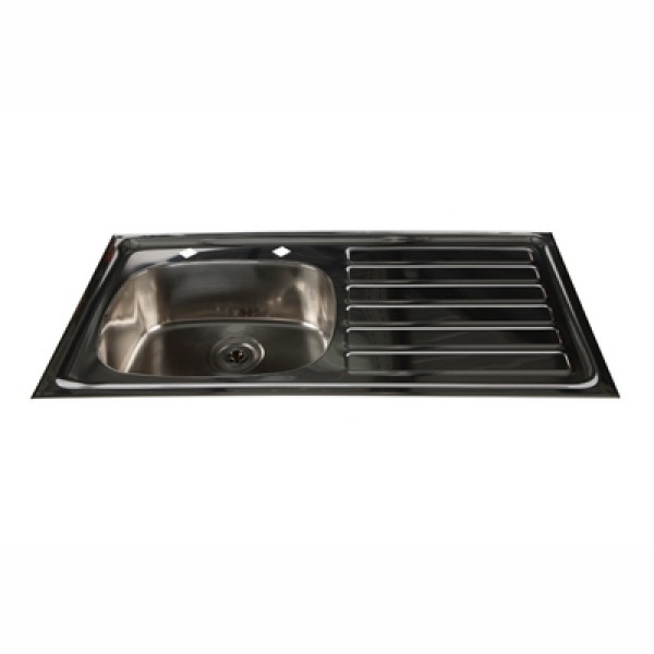 Sunflower HTM64 Compliant Inset Stainless Steel Sink, Right Hand Drainer (Sun-SNK24)