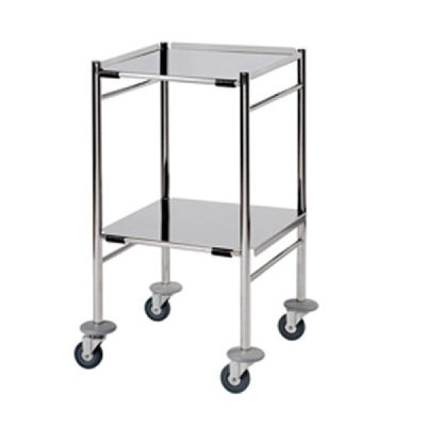 Sunflower Surgical Trolley with 2 Removable Reversible Stainless Steel Shelves (Sun-STFW4/RRFS2)