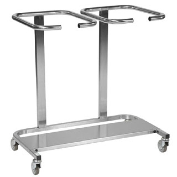 Bristol Maid Stainless Steel Linen Trolley - Cantilever Frame, Double Bag (WT62SS)