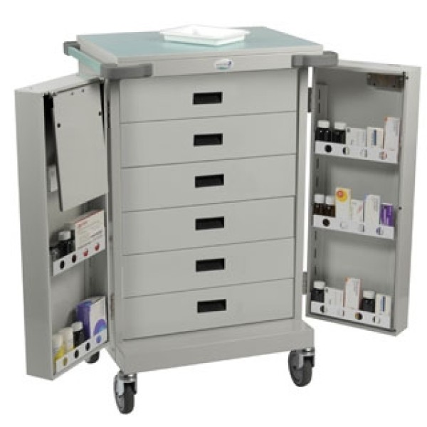 Bristol Maid Dispensing Tray Trolley - Double Door - 6 Shallow Drawers (UD260)