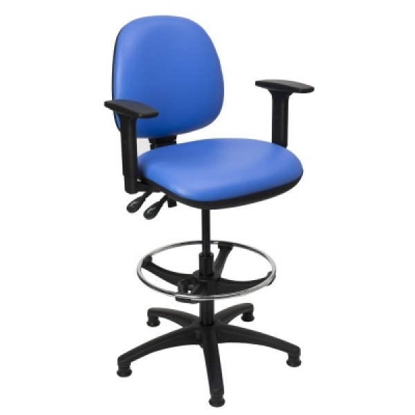 Lewis Laboratory Chair With Glide Feet Black Base & Fixed Arms (CA3120)