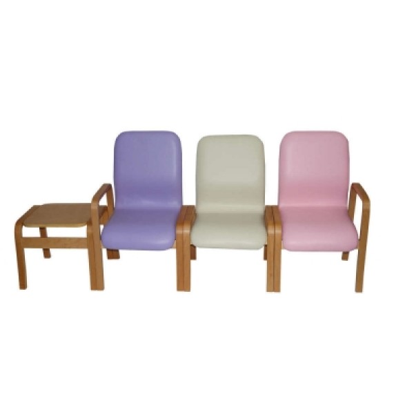 Deluxe Wooden Waiting Room Chair With Arms (Set of 3) (DWWS3A)