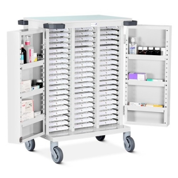 Bristol Maid Pharmacy Trolley - Medinoxx Trolley with Electronic Lock - 60 Trays (PTD/EPB/MX60)