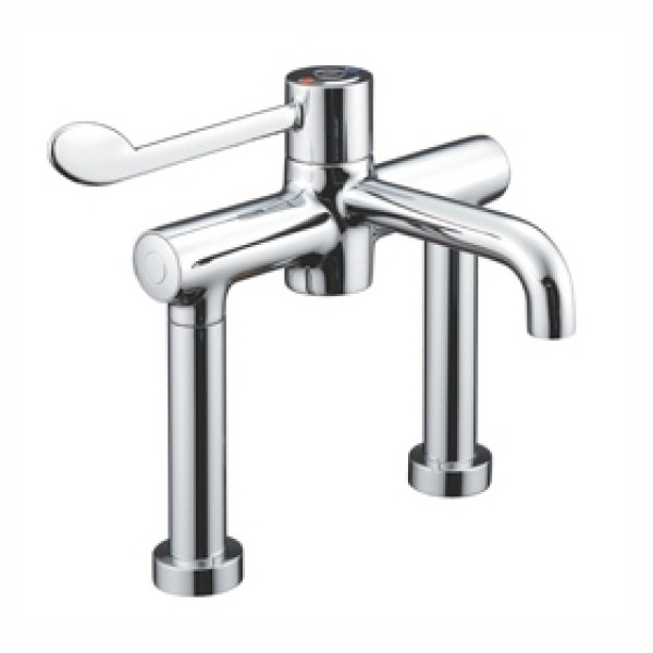 Sunflower Deck Mounted Sequential Thermostatic Mixer Tap (Sun-TAP13)