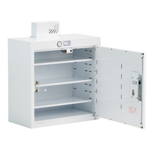 Bristol Maid Drug Cabinet 500x300x600mm Single Door, Light, 3 Full Shelves, 24 Nomad Capacity, RH Door (PC025)