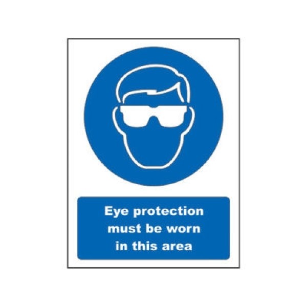 Reliance Mandatory Sign Eye Protection Must Be Worn In This Area Rigid 400 x 300mm (RL4836)