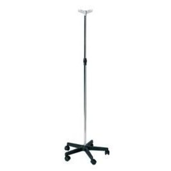 Sunflower Chrome Steel IV Drip Stand, Plastic Base, 2 Plastic Hooks (Sun-IV01)