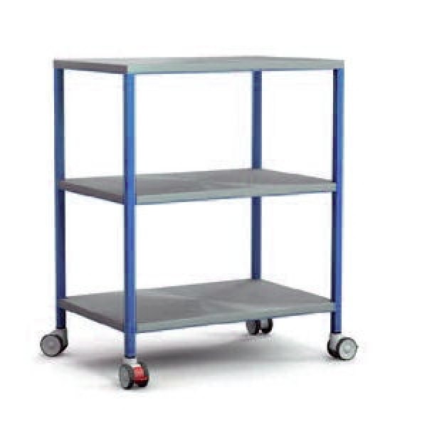 Freeway Mild Steel Dressing Trolley 700mm Wide - 3 Stainless Steel Shelves (FW2903-3)