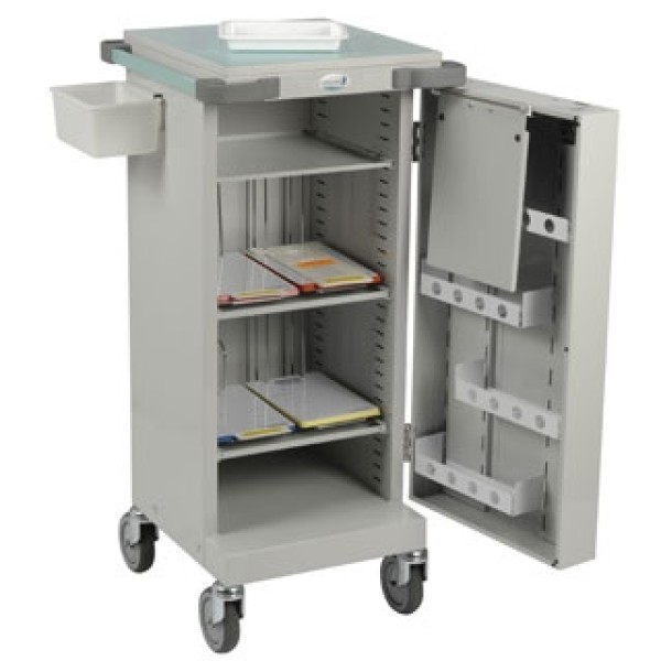 Bristol Maid Monitored Dosage Trolley - Single Door 6 MDS Frame & Three Sliding Shelves - Code Lock (UD120CL)