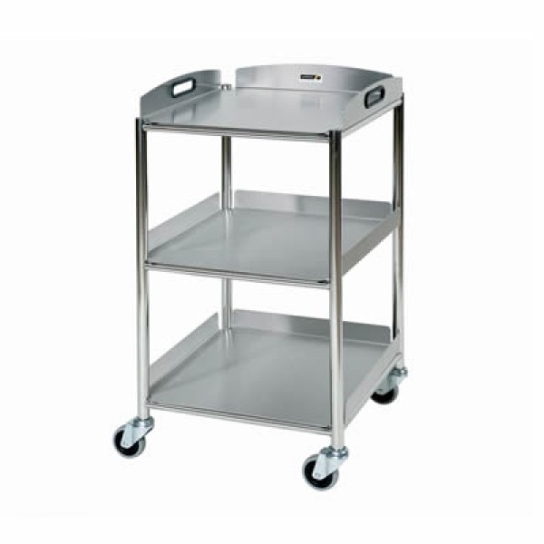 Sunflower ST4 Surgical Trolley 46cm, 3 Stainless Steel Trays (Sun-ST4S3)