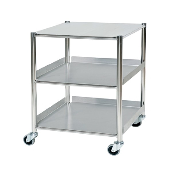 Sunflower Surgical Trolley 66cm, 2 Stainless Steel Trays, 1 Shelf (Sun-ST6S3SF)