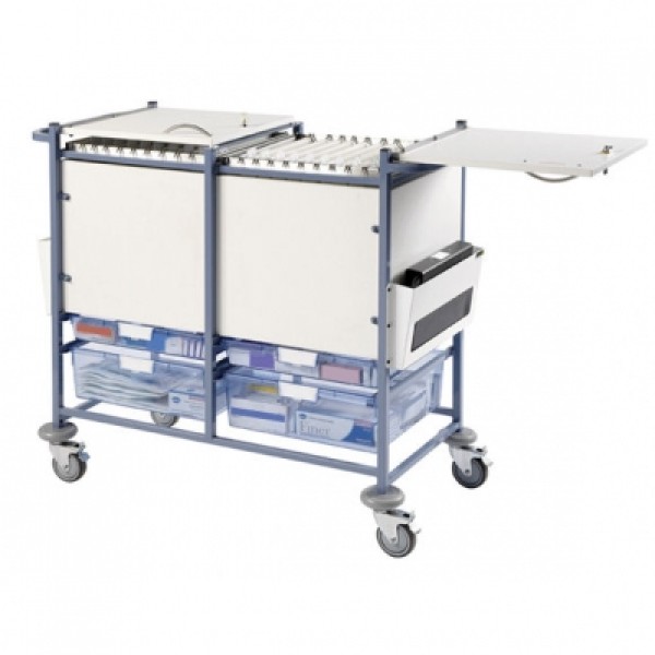 Sunflower Medical Notes Trolley Large Enclosed Sides with Hinged LockableTops (Sun-MNT20)