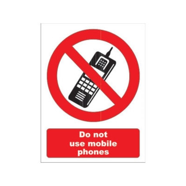 Reliance Prohibition Sign Do Not Use Mobile Phone Vinyl 200 x 150mm (RL4898)