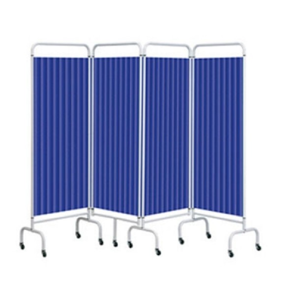 Sunflower Four Panel Screen with Disposable Curtains - Summer Blue (Sun-MFS4/DCSB)