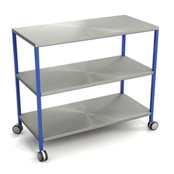 Freeway Mild Steel Dressing Trolley 1000mm Wide - 3 Stainless Steel Shelves (FW2902-3)