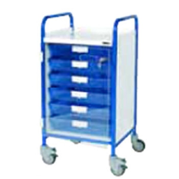 Sunflower Vista 40 Colour Concept Clinical Trolley Blue - 5 Single Depth Trays (Sun-CMPT40B)