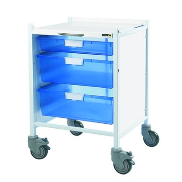 Sunflower Vista 40 Trolley with 1 Single and 2 Double Blue Trays (Sun-MPT42B)