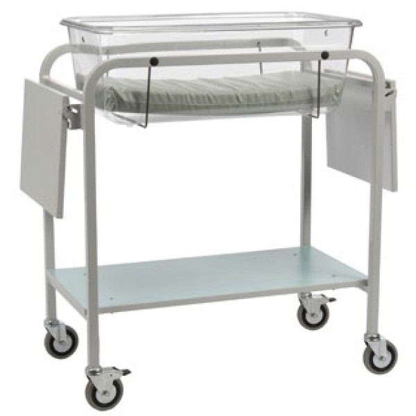 Bristol Maid Fixed Height Perspex Baby Crib - Rigid Frame - Open Lower Shelf (BA3B)