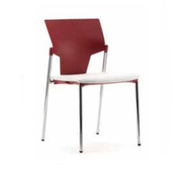 Gola Reception Chair Plastic Back & Upholstered Seat With Armrests (CA3073)