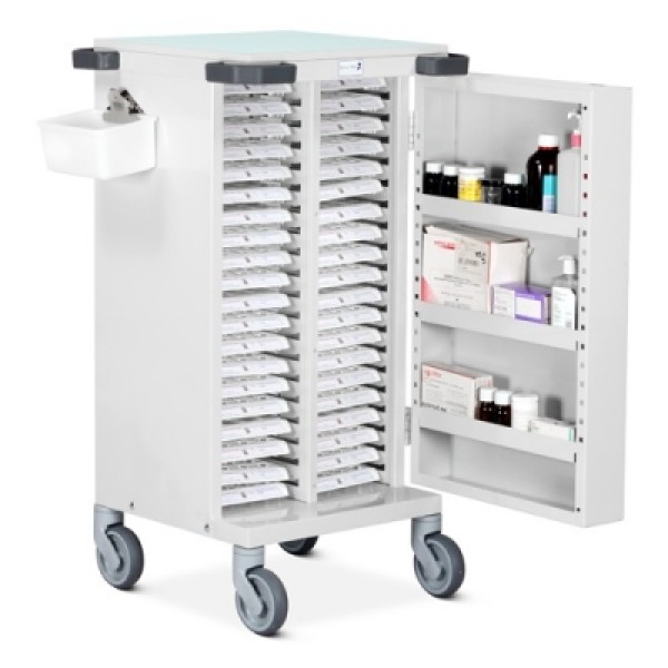 Bristol Maid Pharmacy Trolley - Medinoxx Trolley with Electronic Lock - 40 Trays (PTS/EPB/MX40)