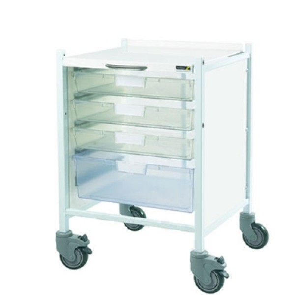 Sunflower Vista 40 Trolley with 3 Single and 1 Double Clear Trays (Sun-MPT41C)